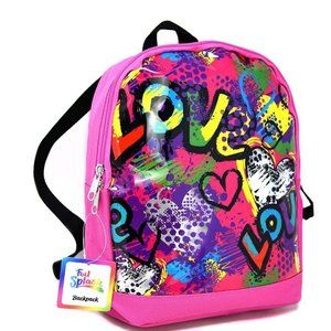 Girls Love Glitter Mini Deluxe Pink Backpack with 1 Big Compartment 11x9 Inch
